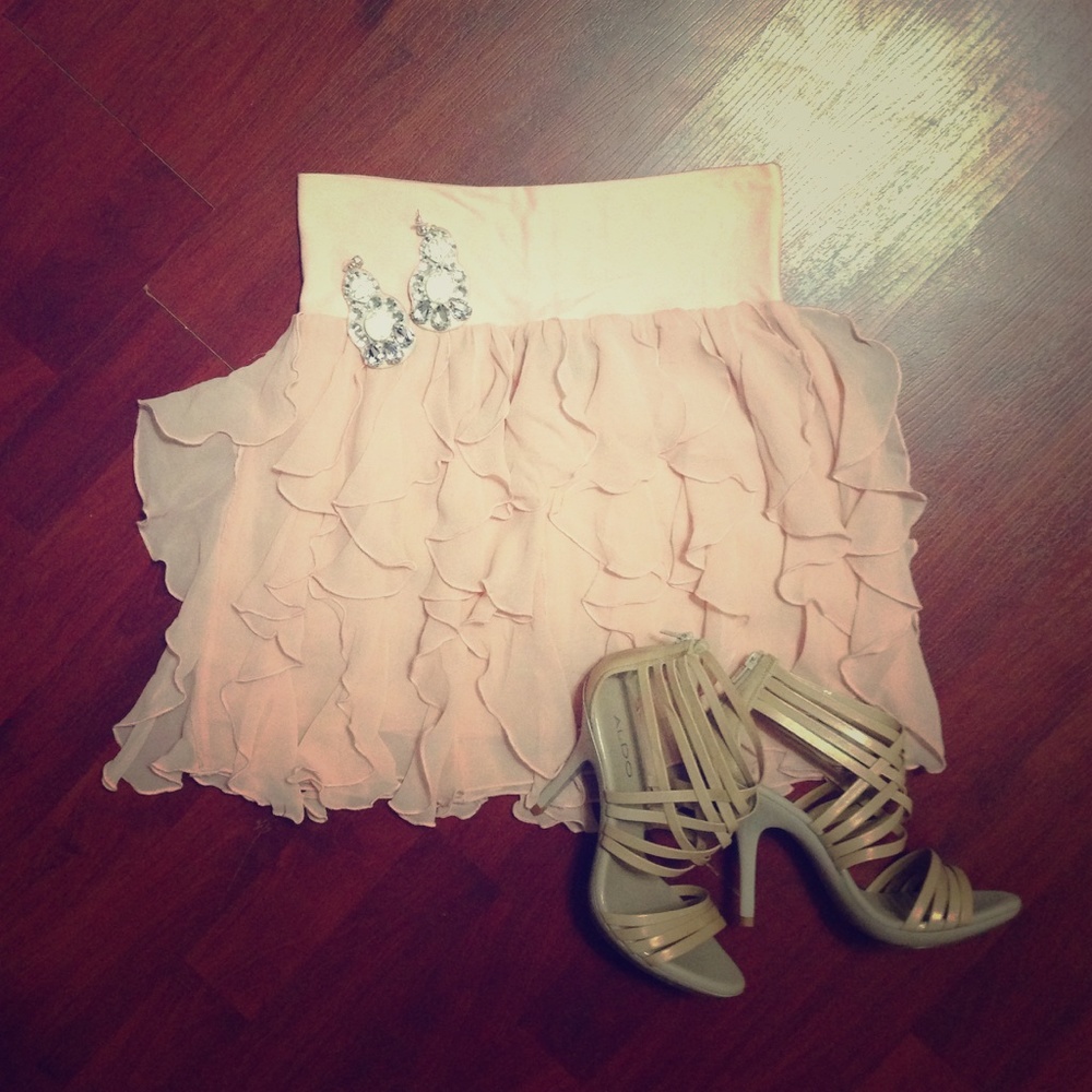 Kensie 100% Silk Ruffled Skirt